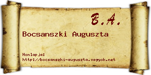 Bocsanszki Auguszta névjegykártya